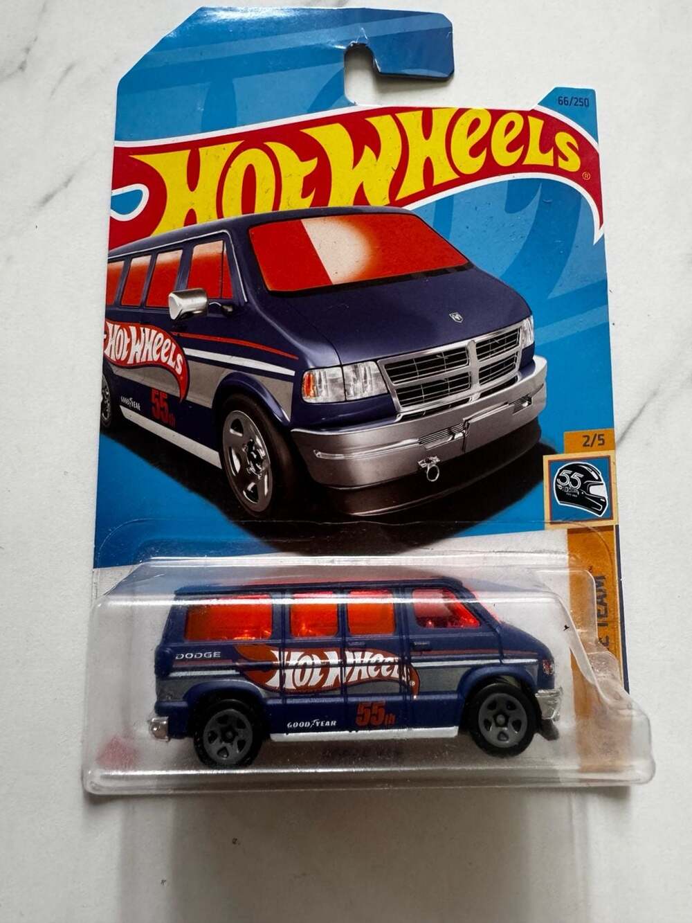 Hot Wheels 2023 Dodge Van HW 55th Race Team Blue 66/250
